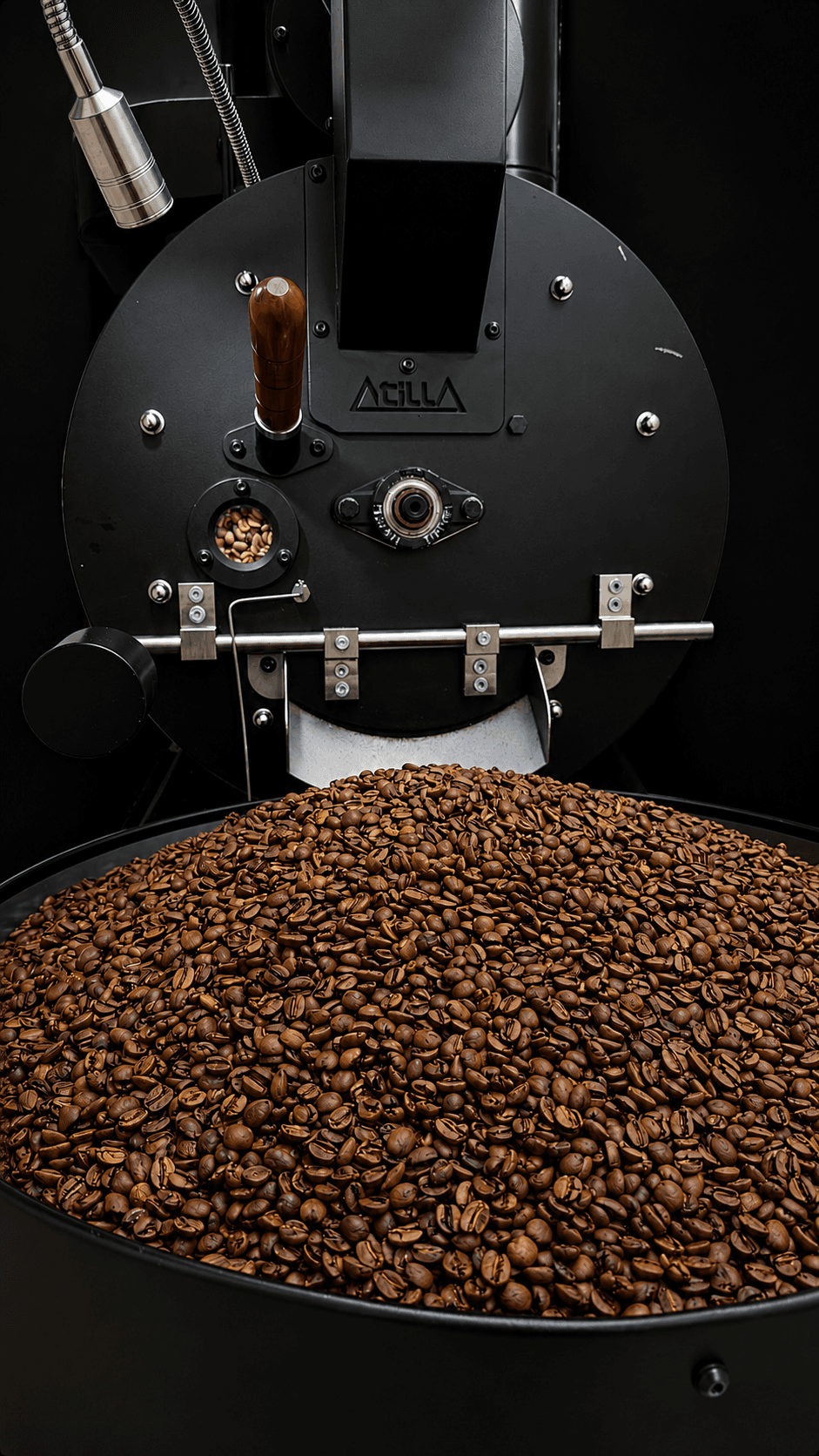 Torrador CSG com café recém-torrado
